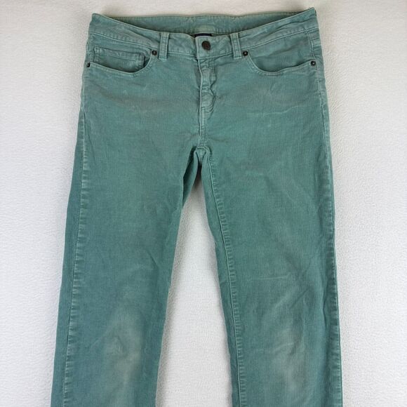 Patagonia Corduroy Pants Womens Size 28L Long Teal Green Blue Straight Leg - Picture 2 of 12